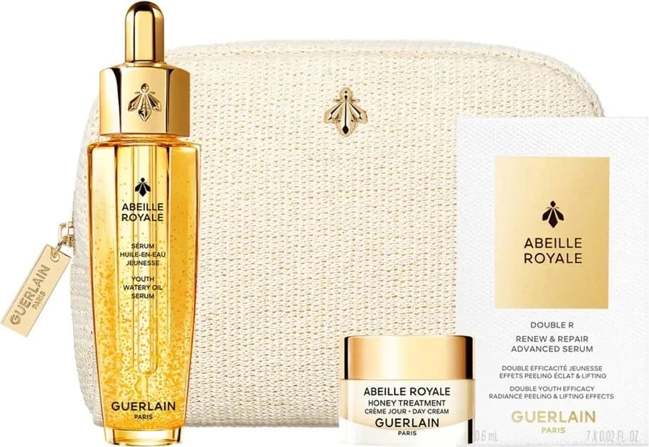 Set për fytyrë Guerlain Abeille Royale Youth Watery Oil Serum për femra, krem dite 7ml, serum fytyre 30ml, serum i dyfishtë 7x0.6ml
