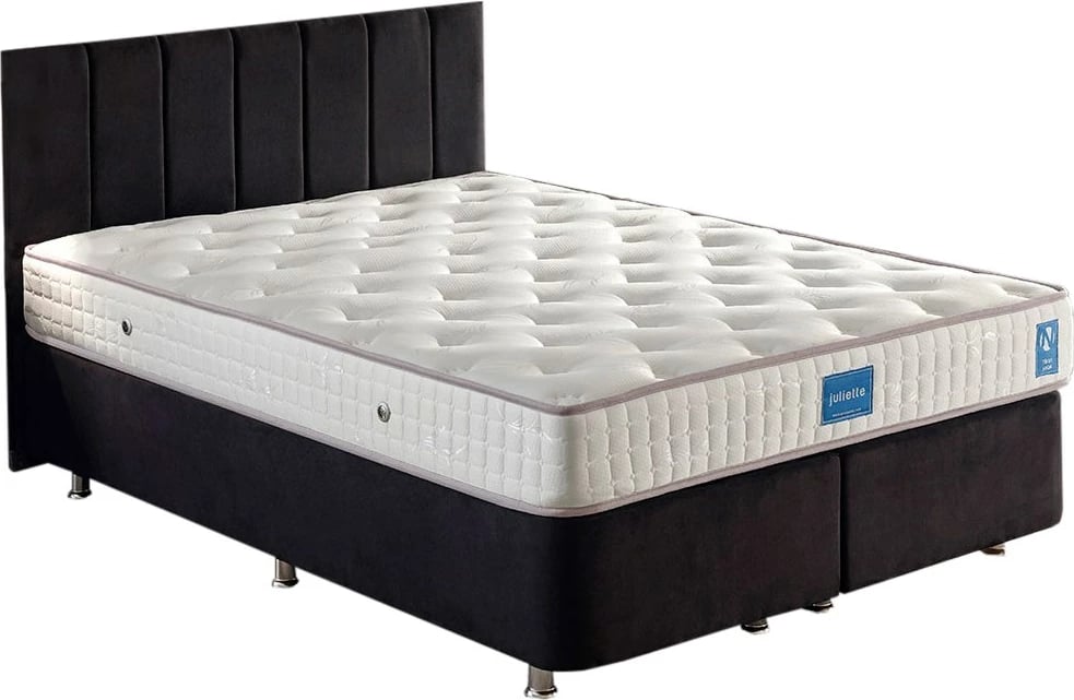 Baze dhe shtrat dopio me taban, Skye Decor, Ela Double, e zezë, 160x200