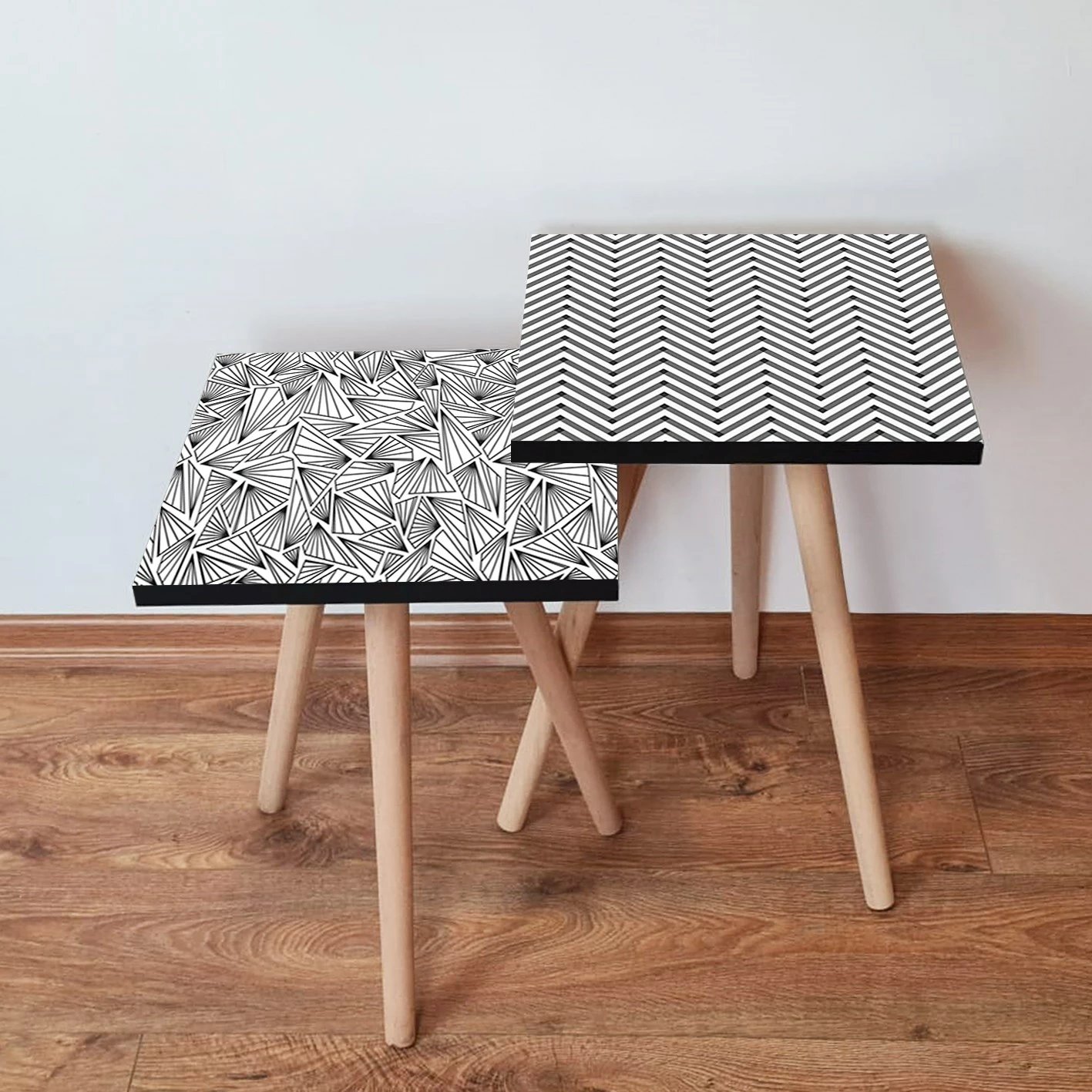 Tavolina ndihmëse të mbivendosura (2 copë), Skye Decor, 2Shp473, e zezë