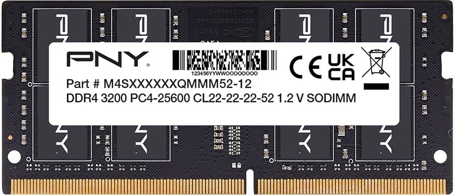 RAM Memorje PNY MN16GSD43200-TB, 16GB, DDR4 SODIMM, 3200 MHz, CL22