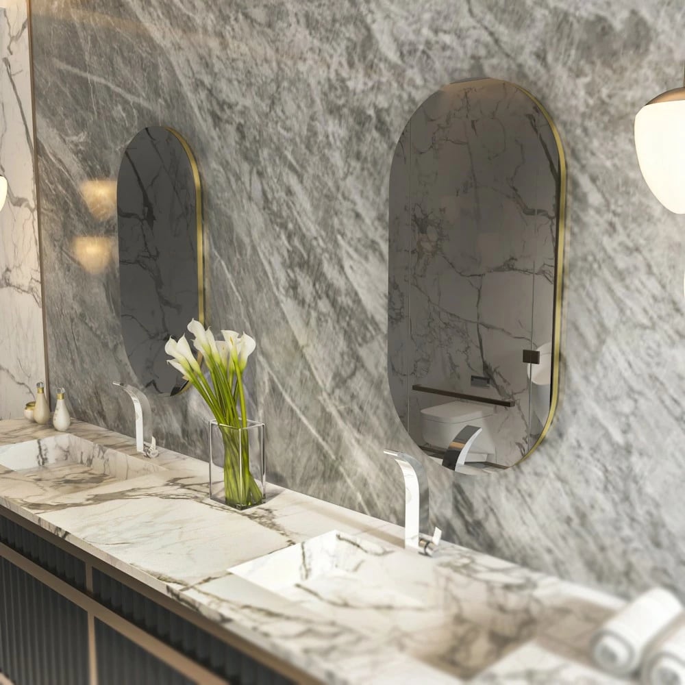 Pasqyrë Hanah Home, Riors, gri e errët, ar