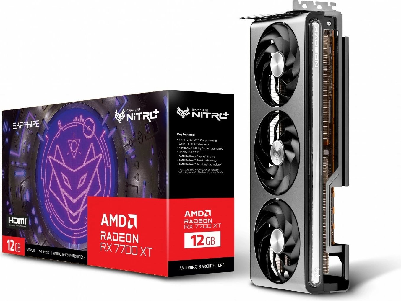 Kartë grafike Sapphire Radeon RX 7700 XT NITRO+ GAMING OC, 12GB GDDR6, 192-bit, PCI-E 4.0