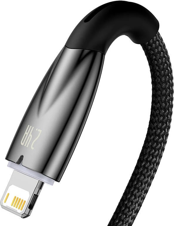 Kabllo USB në Lightning Baseus Glimmer Series CADH000301 2m 2.4A, e zezë