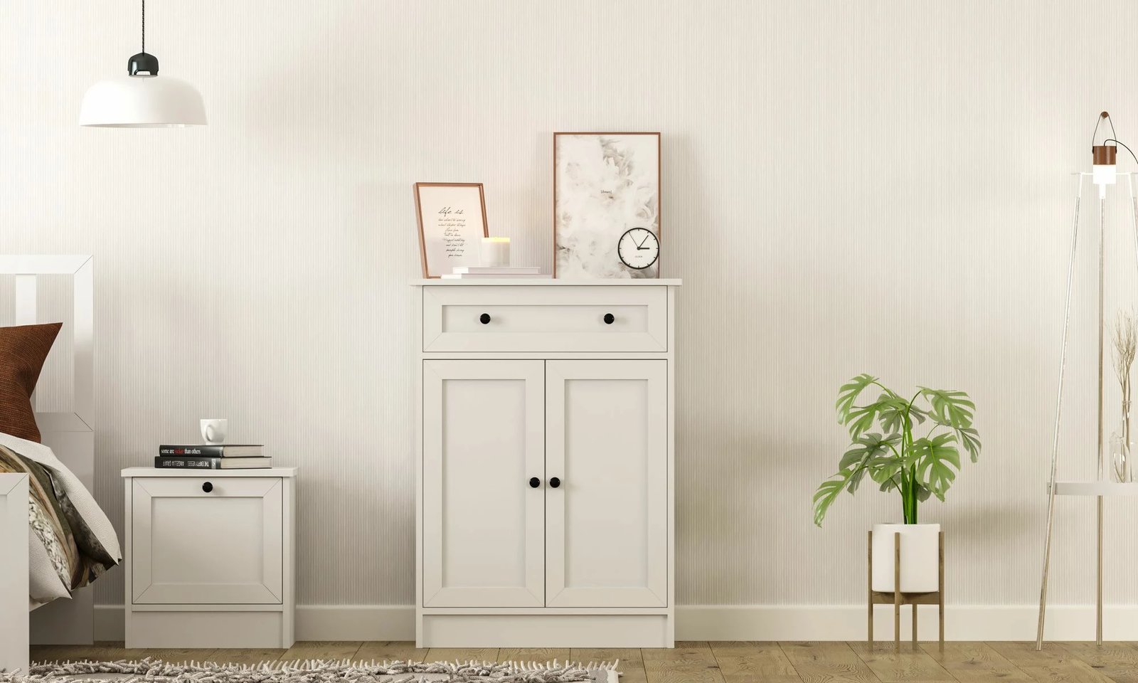 Komodë Skye Decor, RB-168-04, ngjyrë e bardhë mat