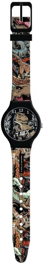 Orë dore Pulio Jurassic World, analog, për fëmijë, shumëngjyrëshe, në kuti metalike