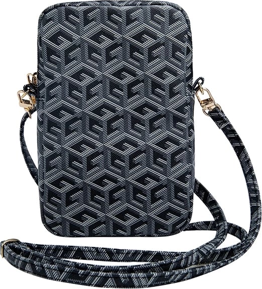 Çantë për celular Guess Zip GCube Bottom Stripe, e zezë