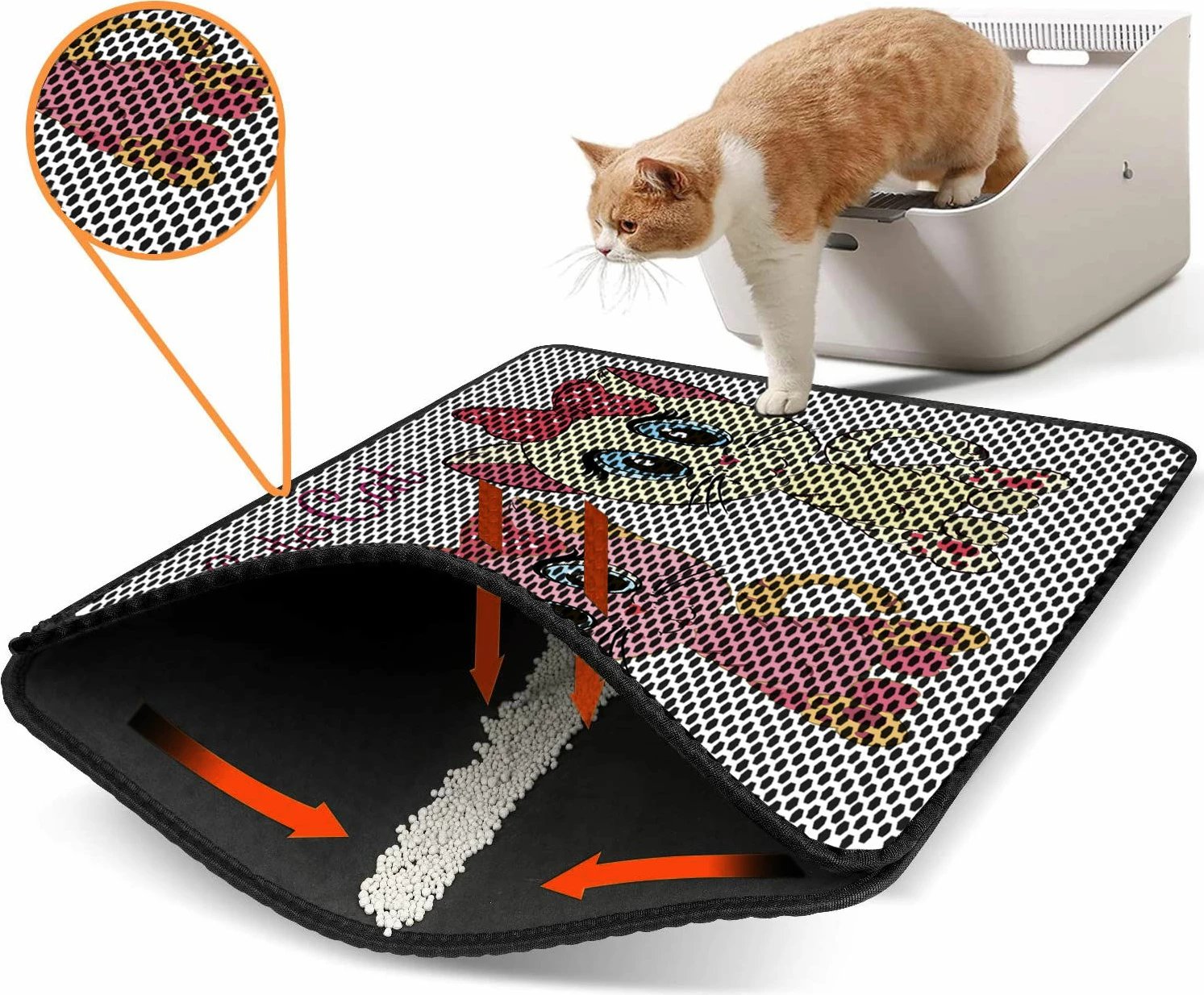 Tapet për rërë mace, shumëngjyrësh, Paws & Whiskers, Nrszn0155, 45x60cm