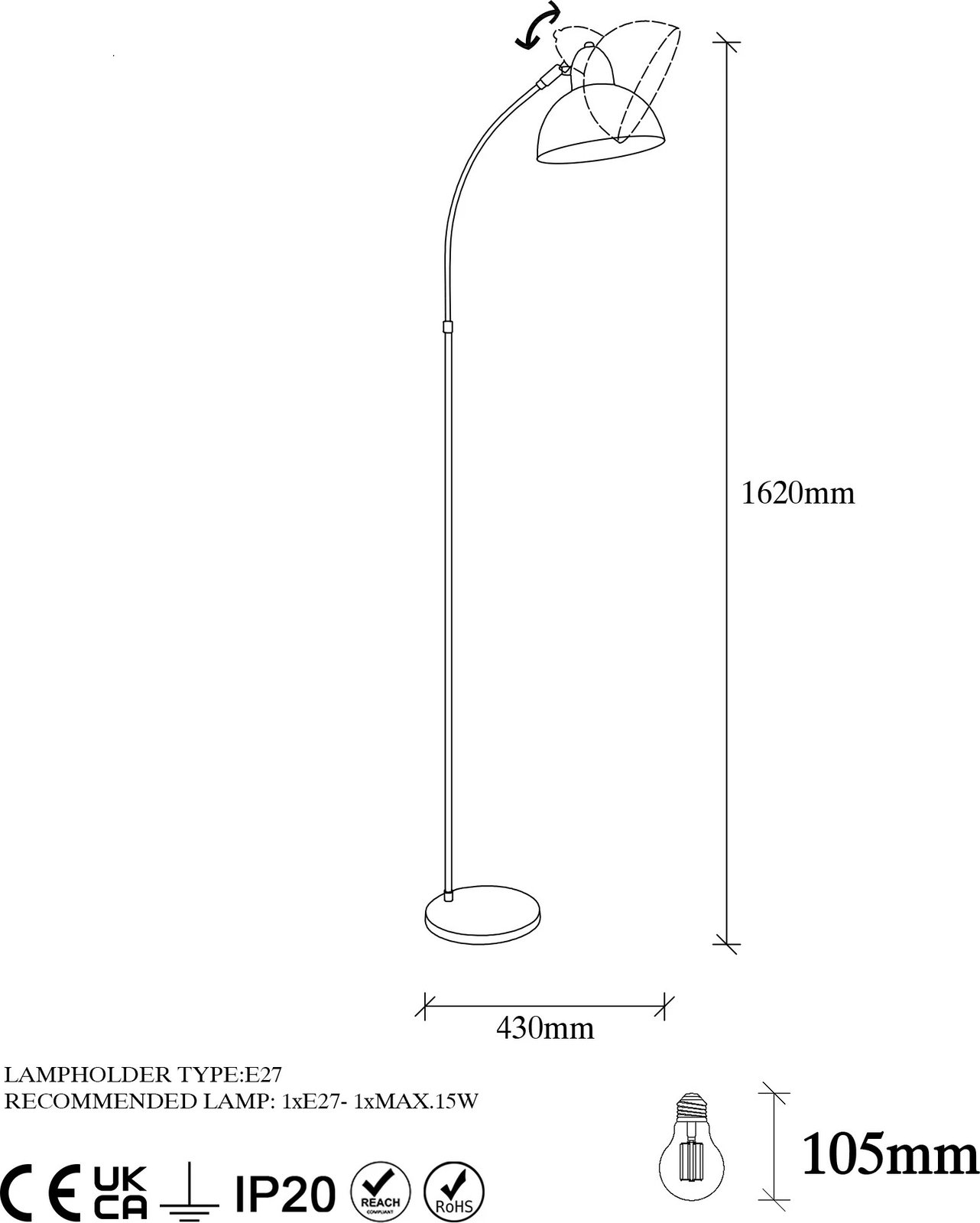 Llambë dyshemeje Opviq, Varzan - 10850, ngjyrë vintage