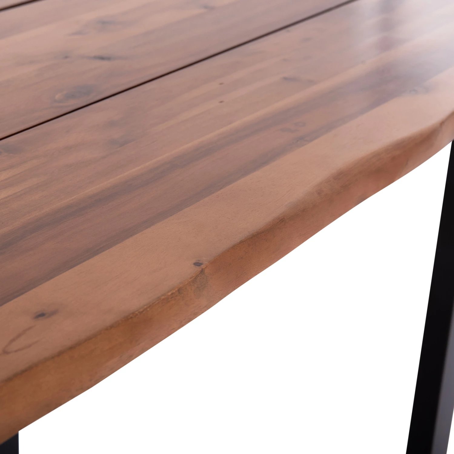 Tavolinë ngrënieje për jashtë, dru akacie natyrale, këmbë metalike, FRIGGO FH6296.02, 140x80x76cm