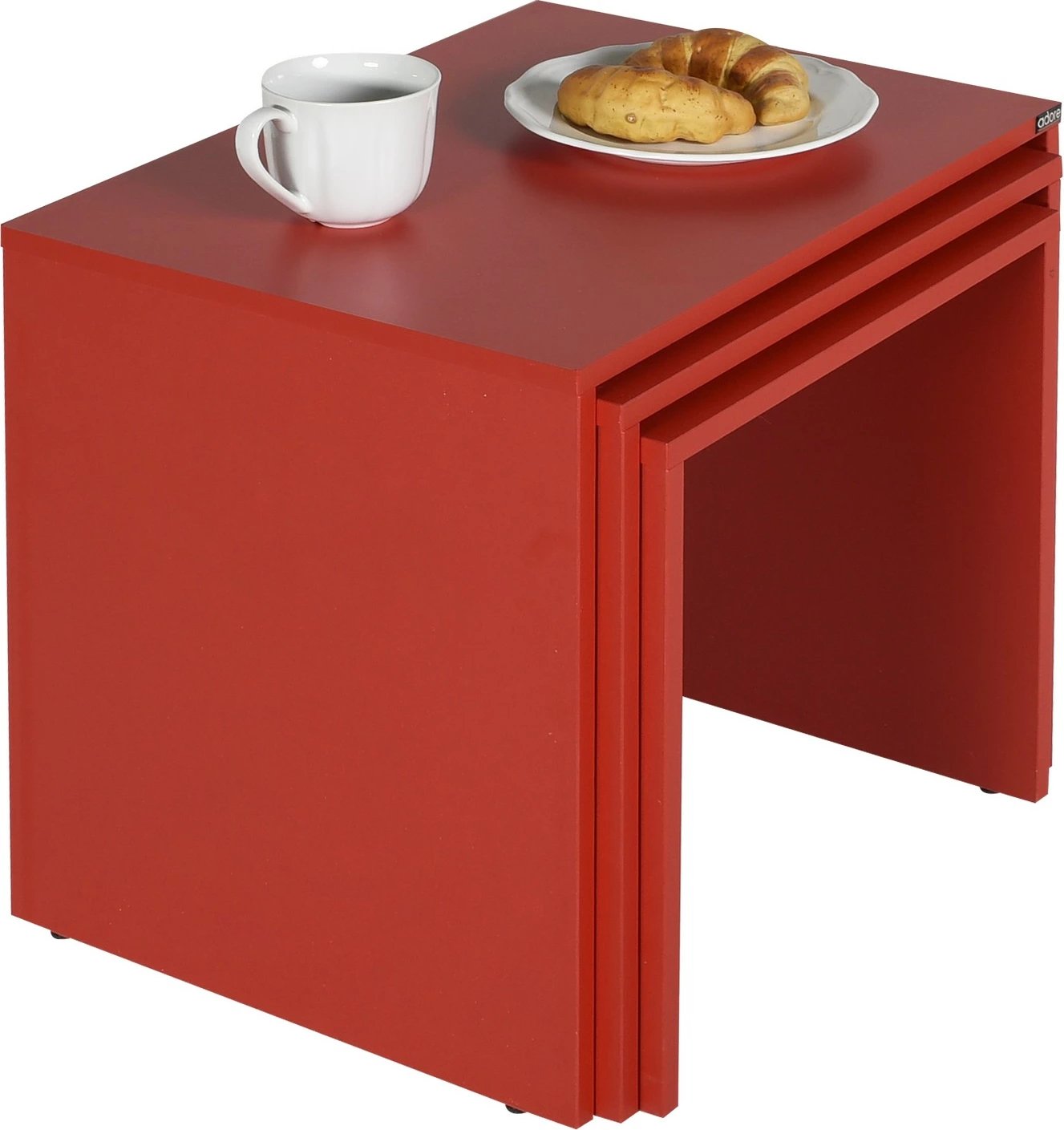 Set tavolinash të ndërlidhura Hanah Home, Shp-103-Kk-1, ngjyrë e kuqe Set tavolinash të ndërlidhura Hanah Home, Shp-103-Kk-1, ngjyrë e kuqe