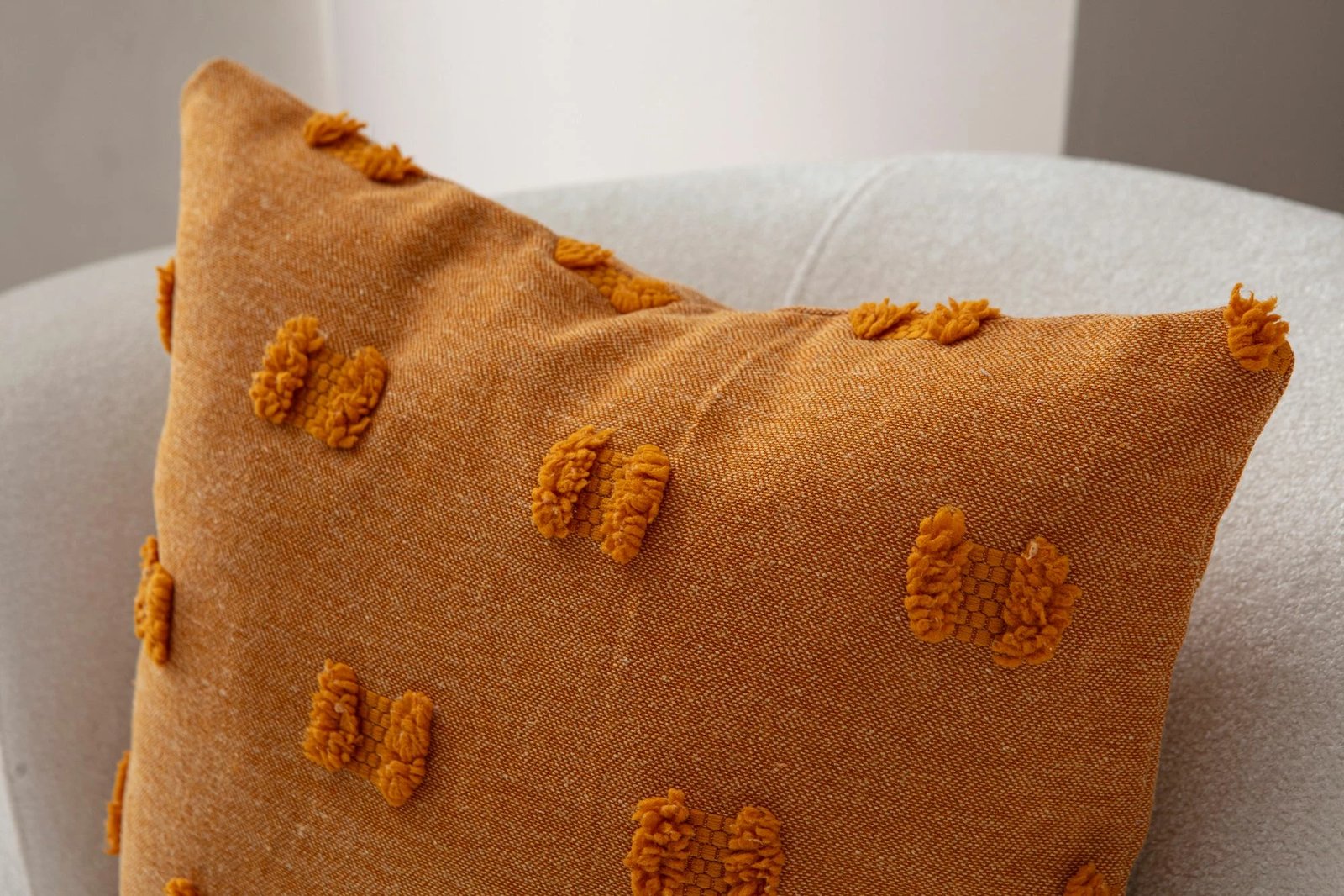 Jastëk dekorativ portokalli, Evila Originals, Tuffet - Orange v3, 43x43cm