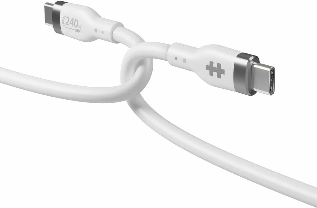 Kabllo USB-C Targus 2M, 240W, silikon, e bardhë