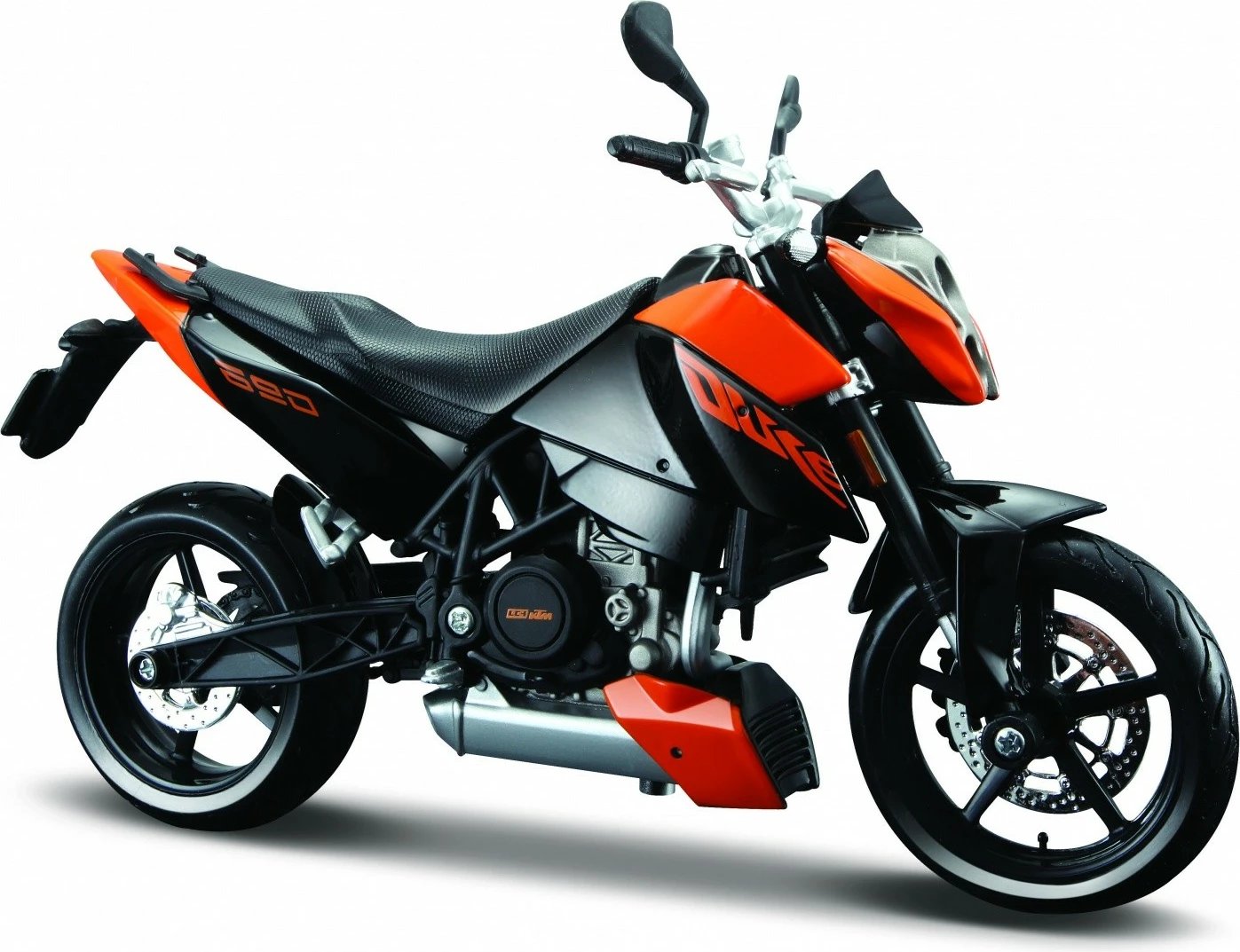 Model motoçiklete Maisto KTM 690 Duke 1:12, metal, zi/kuqe