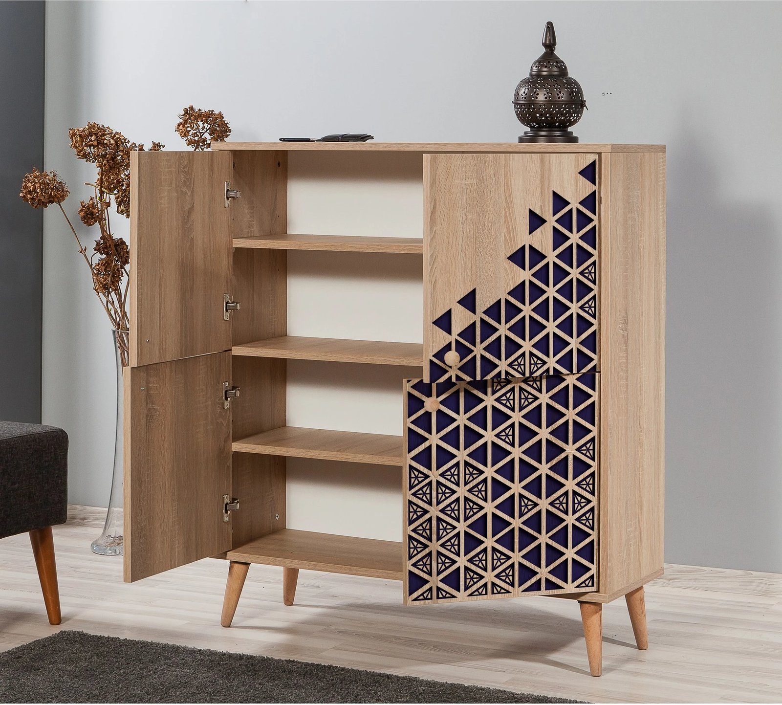 Dollap multifunksional Hanah Home, Multilux-123, ngjyrë lisi Sonoma