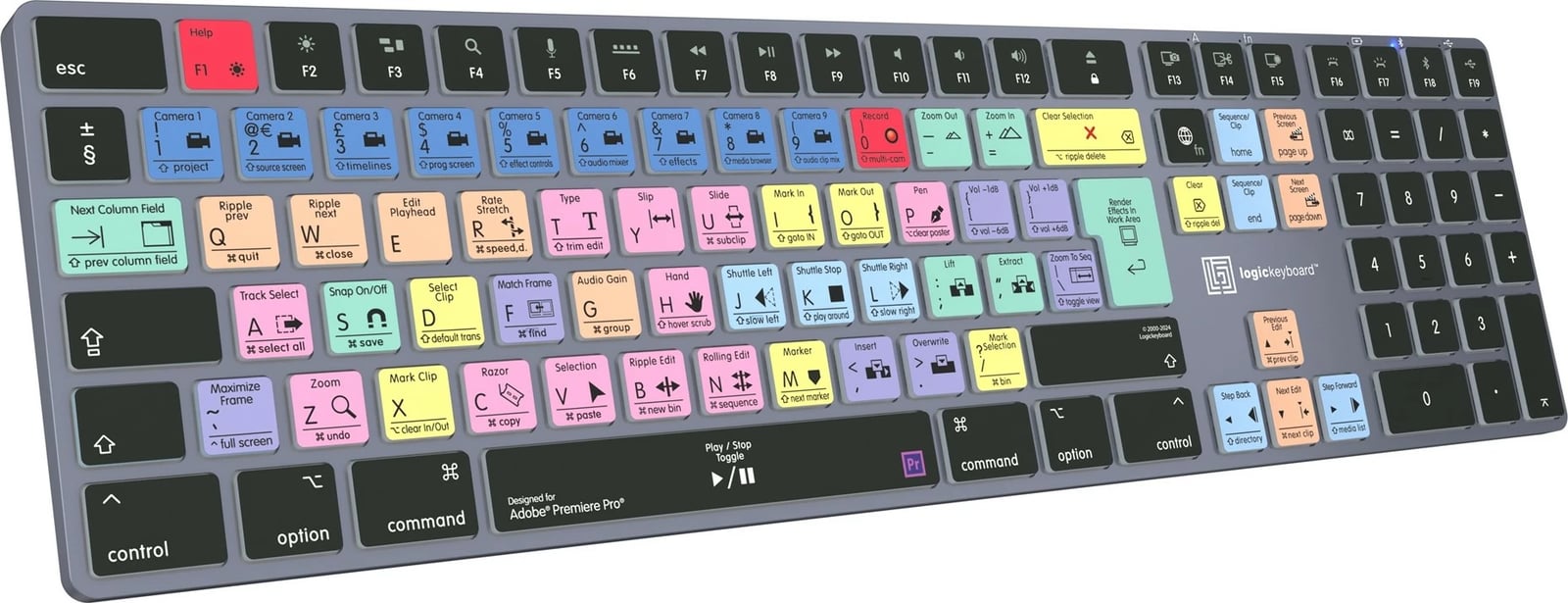 Tastierë LogicKeyboard LKB-PPROCC-TM-UK, full-size, Bluetooth, QWERTY, gri titanium