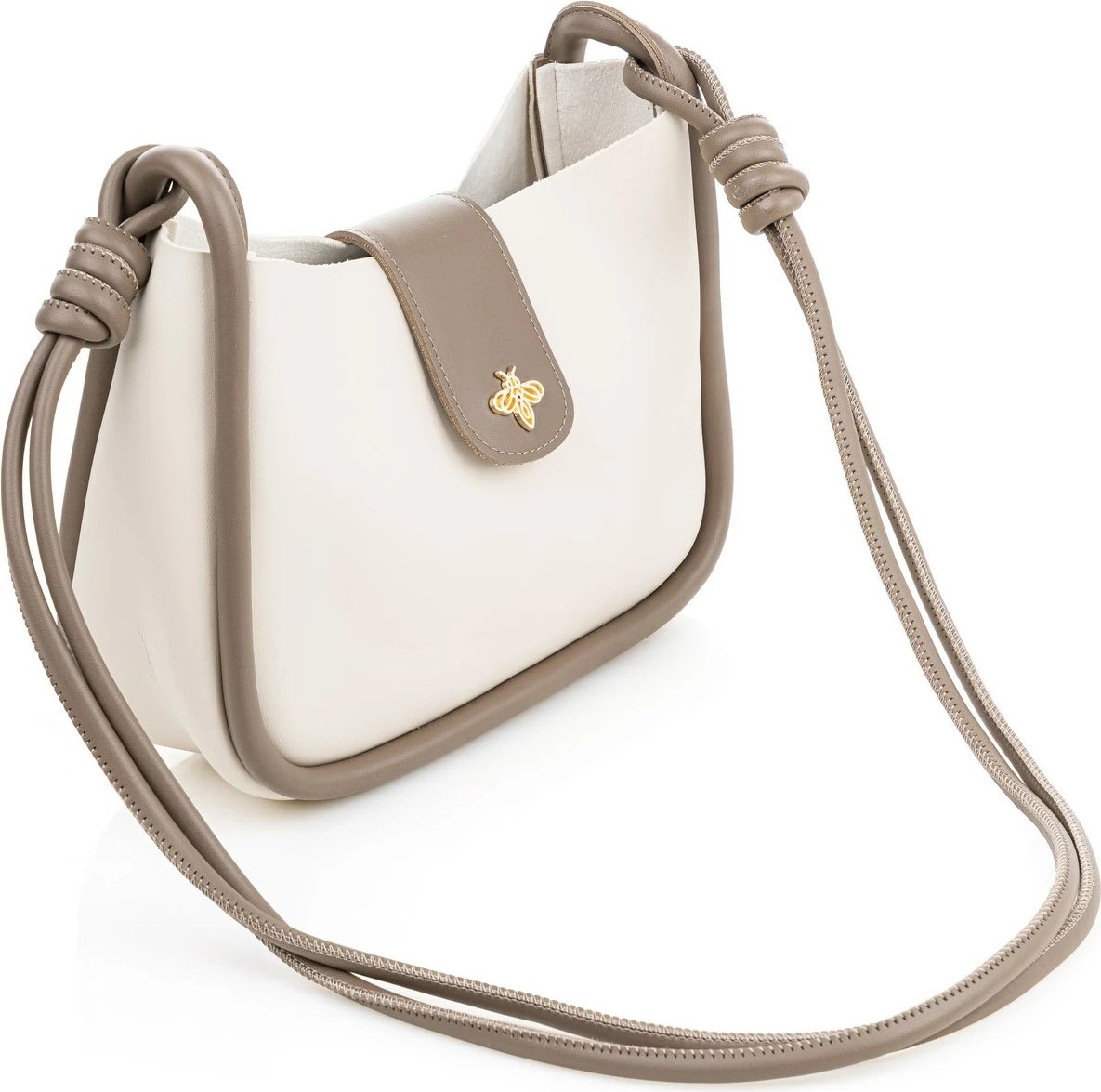 Çantë crossbody Lucky Bees, krem, mink, 1261