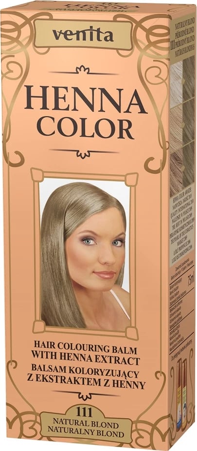 Balsam ngjyrosës për flokë Venita Henna Color 111 Natural Blond për femra, 75ml