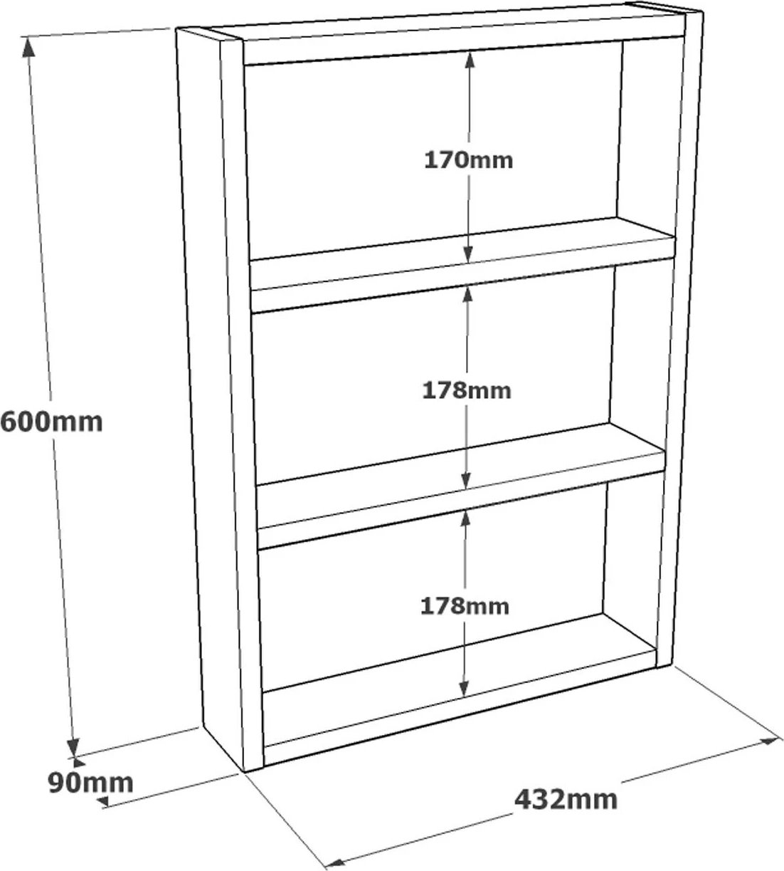 Raft muri Skye Decor, ngjyrë kafe, Pr1-Cu