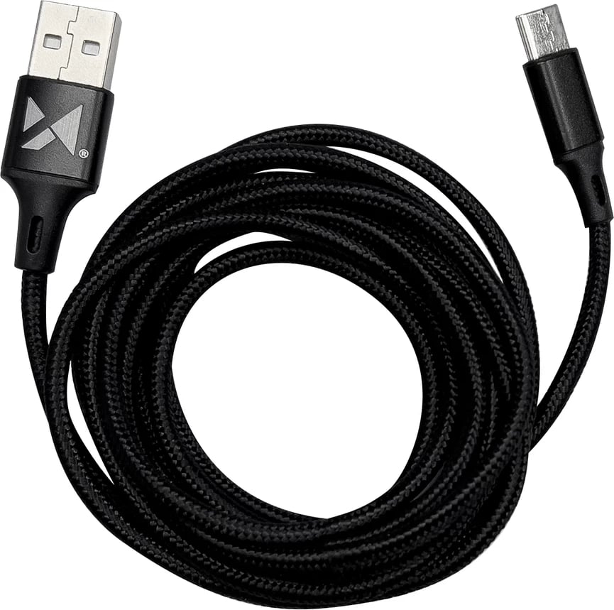 Kabllo USB në USB Type-C Wozinsky WUC-C2B, 2m, 2.4A, e zezë