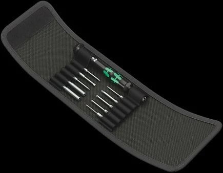 Set kaçavidash precize Wera Kompakt Micro 11 Electronics 1, 10 bita, dorëzë magnetike, zi/gjelbër