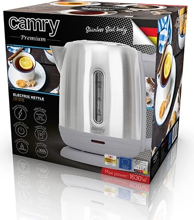 Çajnik elektrik, Adler CR 1278, 1.2 L, çelik inox, 1370-1630W, inox