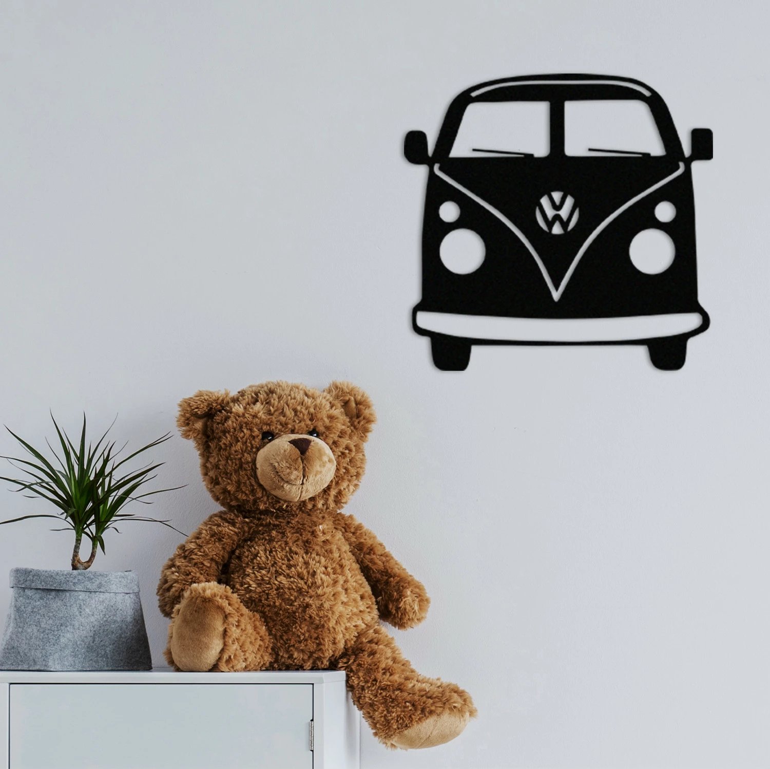 Aksesor dekorativ metalik për mur, dizajn Vosvos, ngjyrë e zezë, 32x36cm