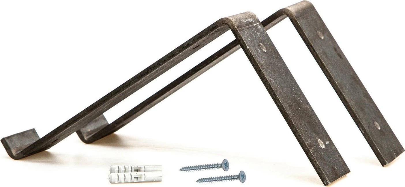 Raft dekorativ prej druri për mur, ngjyrë e zezë dhe arre, Hanah Home Lam002