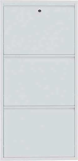 Dollap për këpucë, metalik, 3 pjesë, ngjyrë e bardhë, Skye Decor