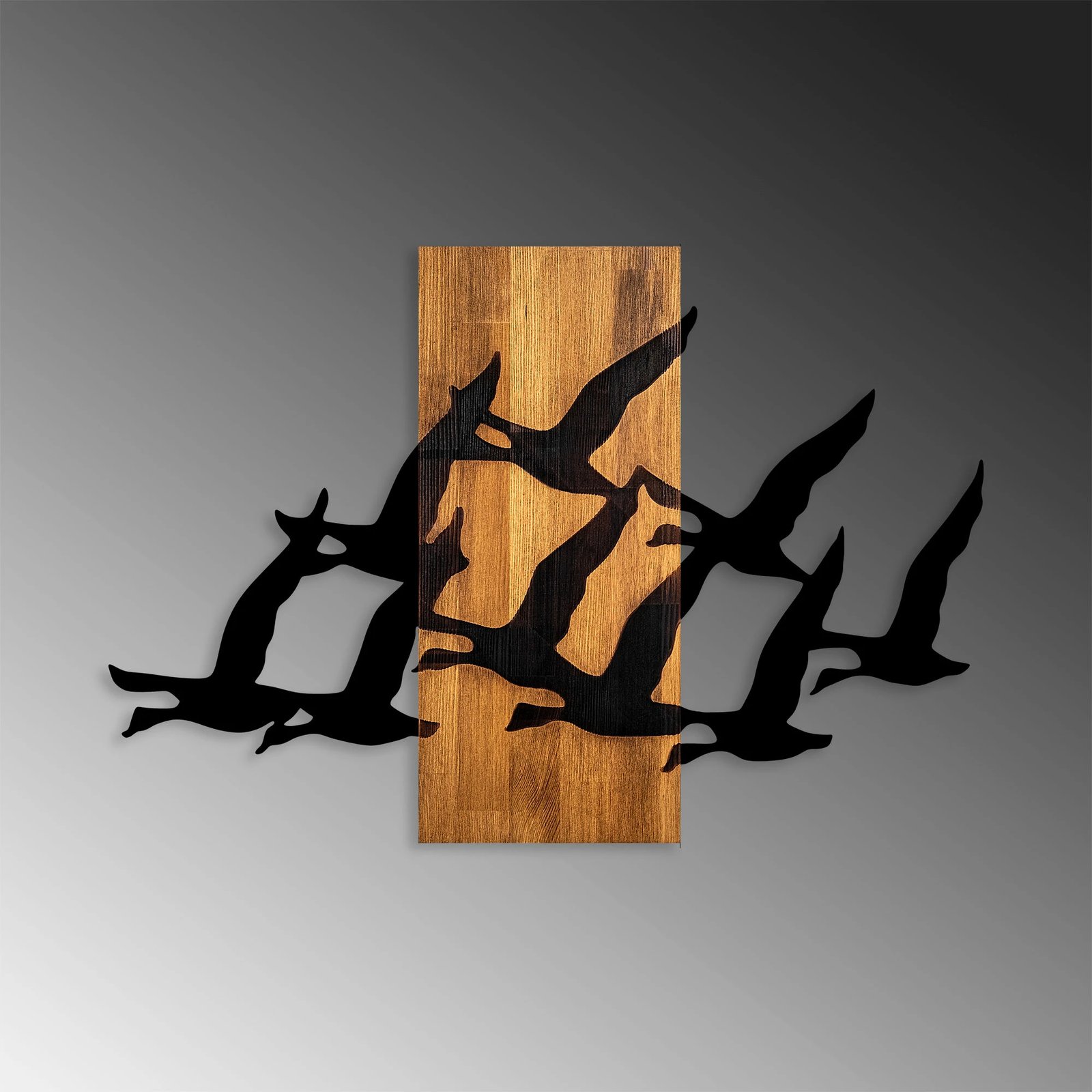 Aksesor dekorativ muri prej druri, zogj migrantë, Wallity - 375