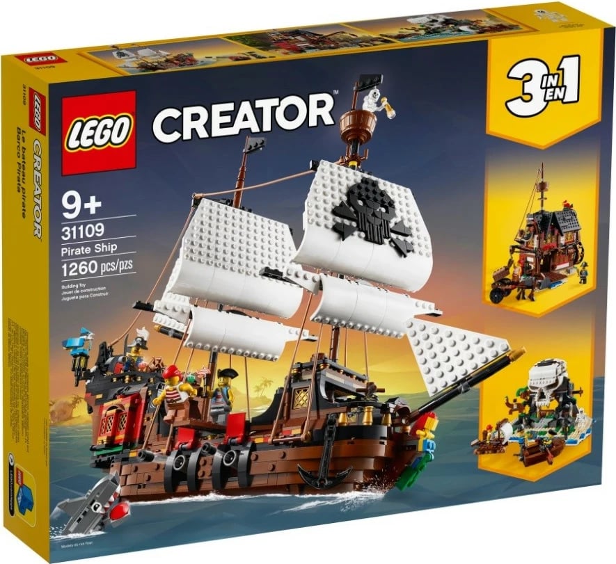 Set LEGO Creator 3-në-1 Anije Piratësh 31109, 1260 pjesë