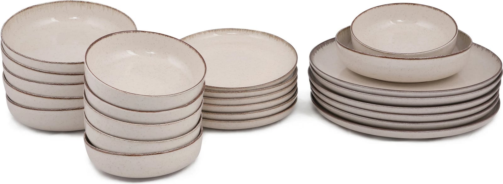 Set enësh për drekë (24 copë), Hermia, MOD24Y2730P02, ngjyrë kanellë