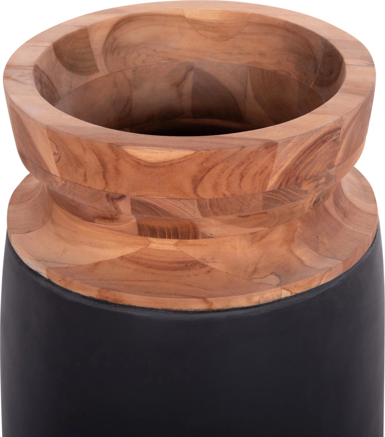 Vazo dekorative për dysheme LINTER, fibër-cement, ngjyrë e zezë, dru tik, FH4662.01S, 34x60cm