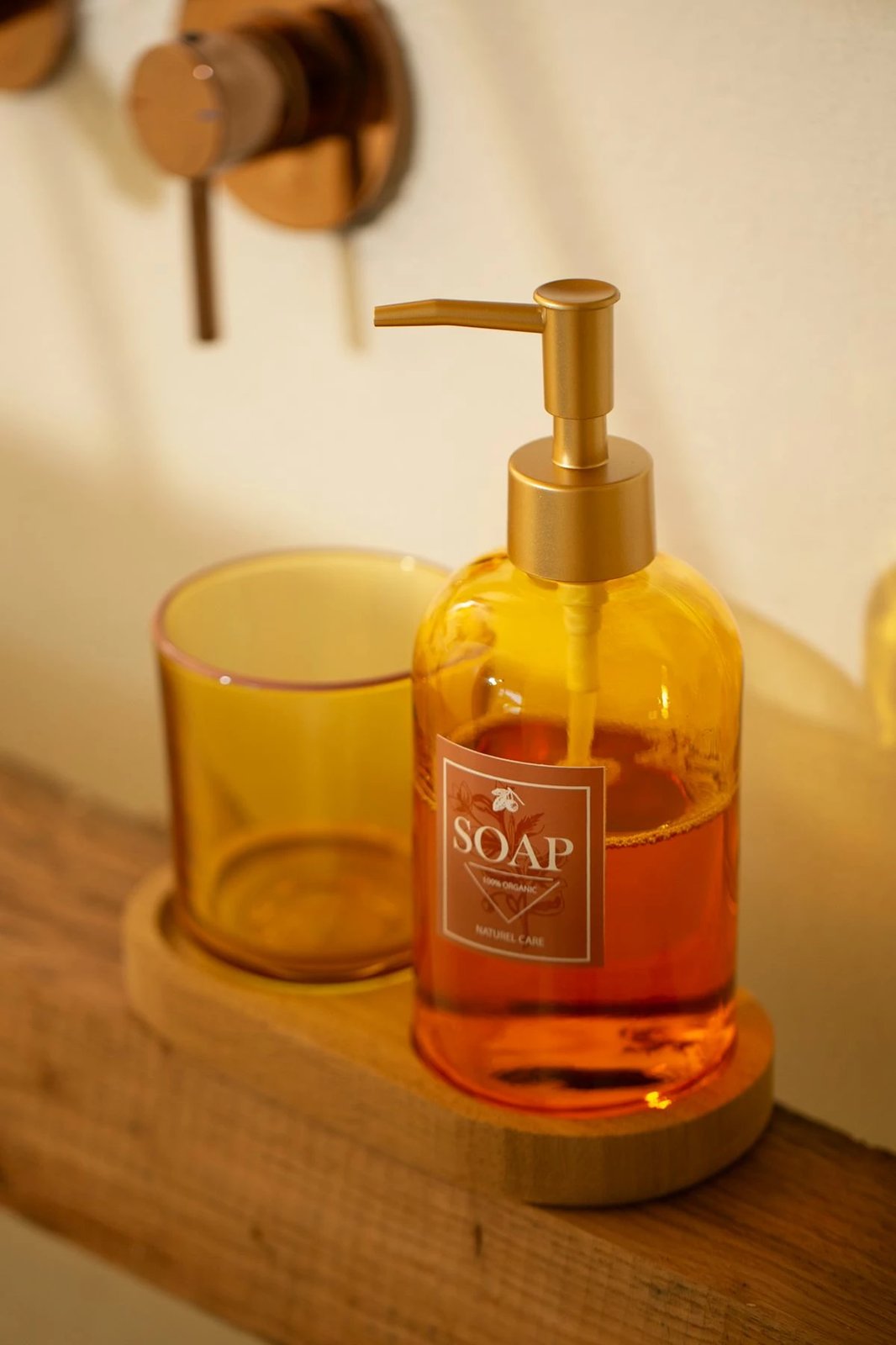 Set banjoje (3 pjesë), qelq, ngjyrë amber, Mijolnir, Vina