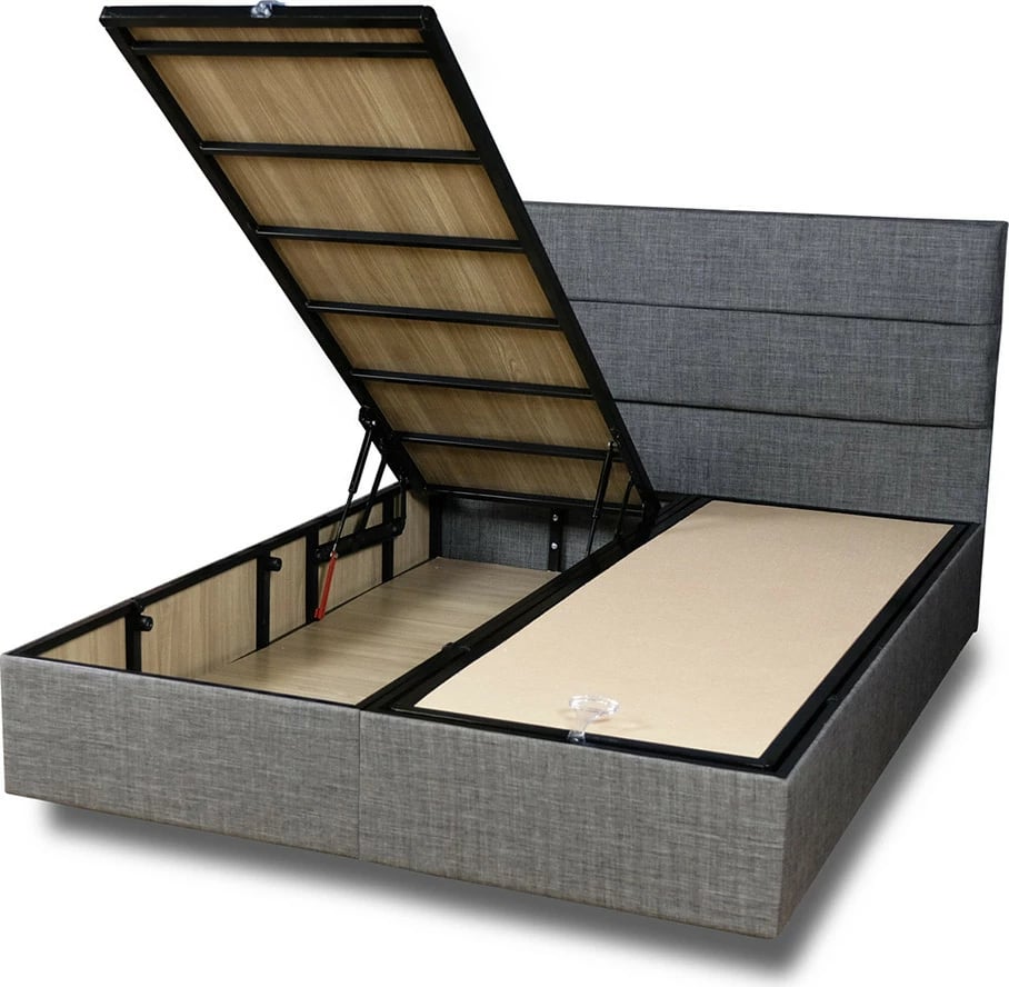 Bazë dhe shtrat dopio me taban, ngjyrë hiri, Skye Decor, 160x200cm