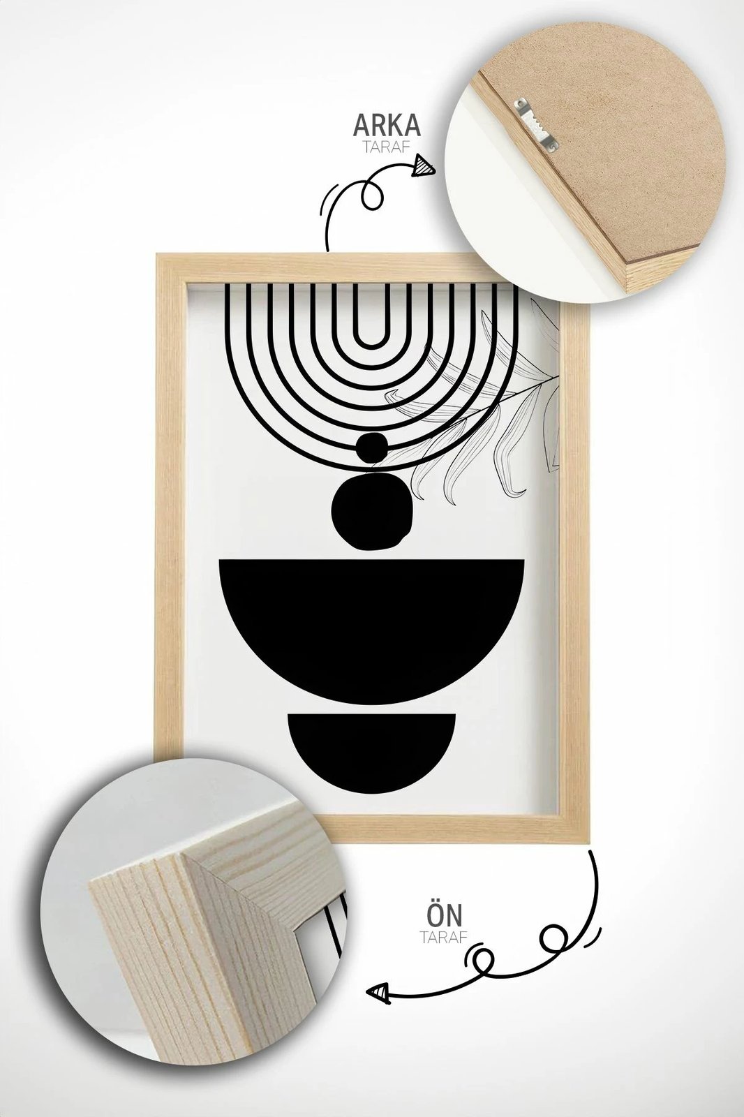 Set pikturash dekorative me kornizë, 3 copë, Wallity, Artvmodel15-Ahsap