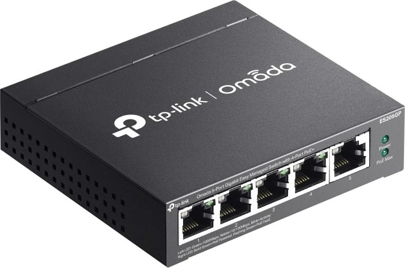 Switch TP-Link Omada ES205G, Gigabit Ethernet, PoE, i zi