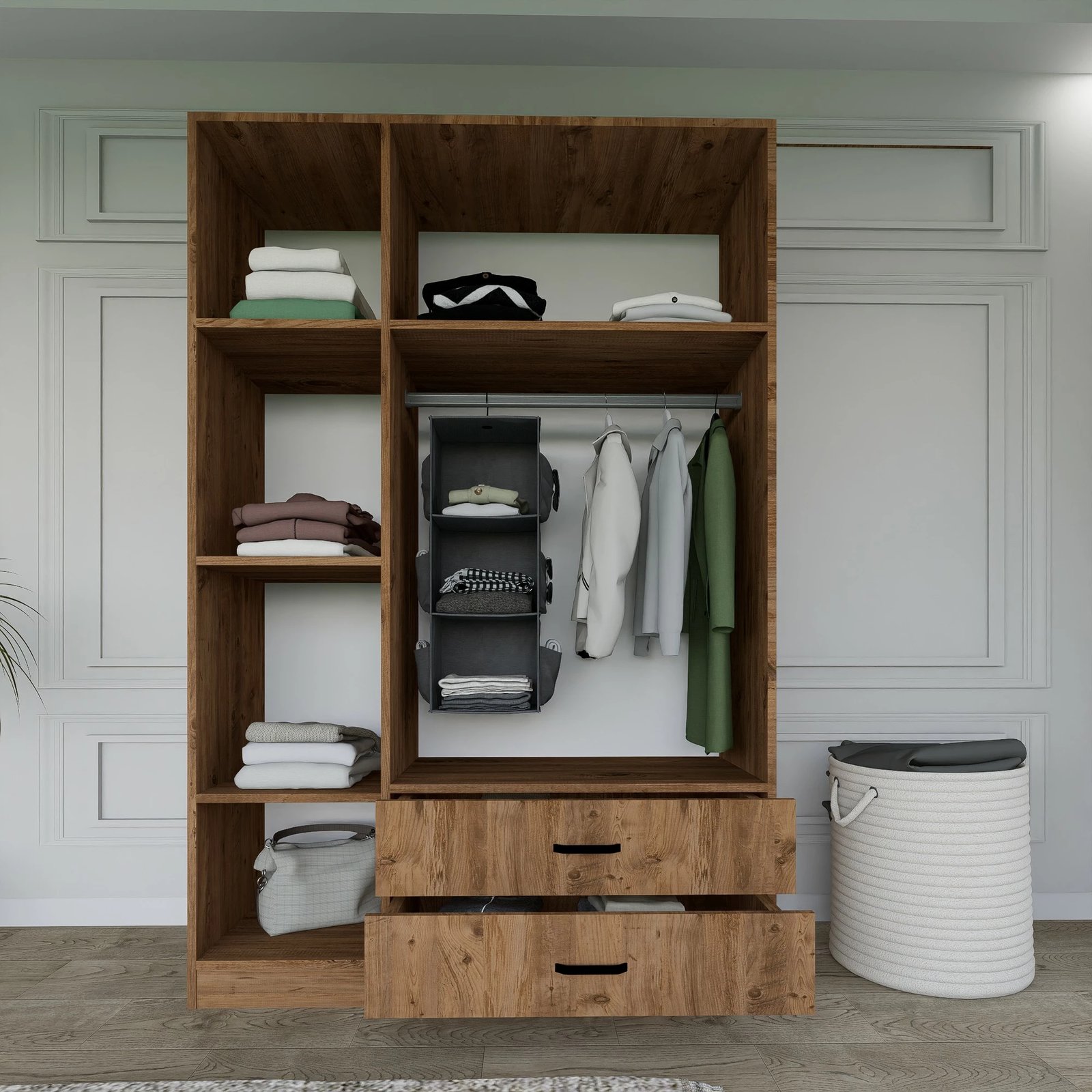 Dollap Hanah Home, Yaman 1600-027, ngjyrë arre, 120x181x45cm