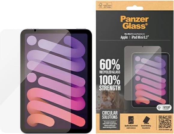 Xham mbrojtës PanzerGlass Ultra-Wide Fit për iPad mini 8.3" (2024), transparent