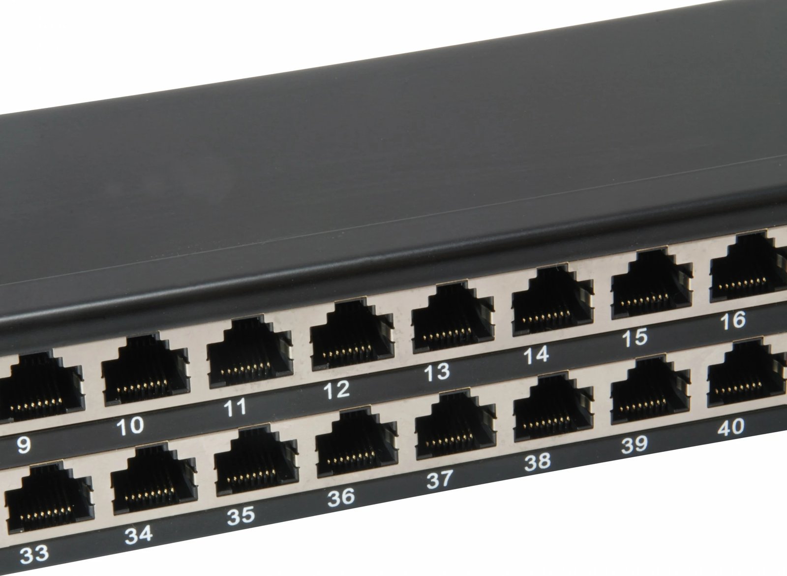 Patch panel Equip 48-portë, Cat6, 1U, i zi, rack mounting
