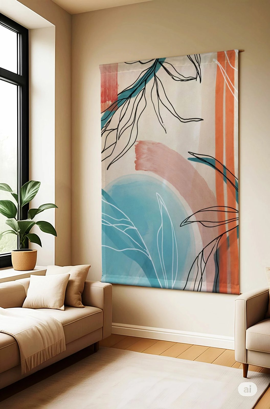 Pikturë dekorative poliestër Wallity, Polybaby 2, 100x140