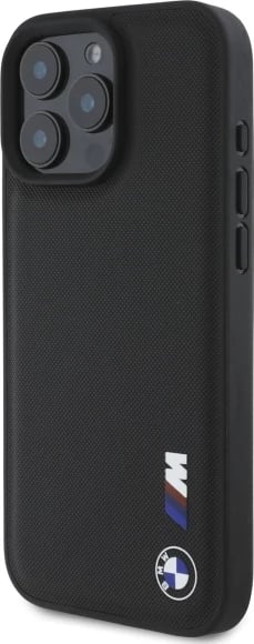 Mbështjellës, BMW, Smooth Rubber Logo, për iPhone 16 Pro Max, i zi