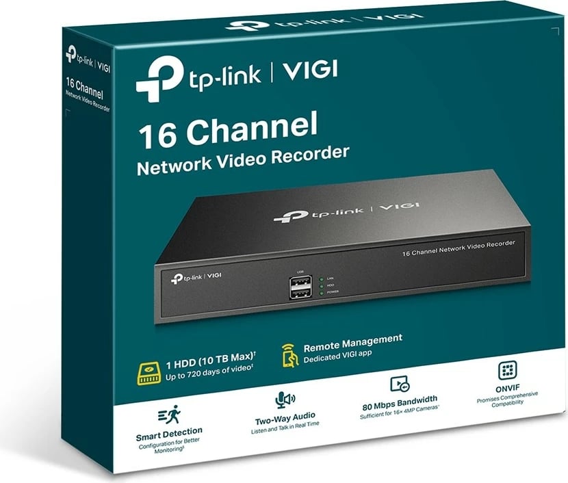 Regjistrues rrjeti TP-LINK VIGI NVR1016H, 16 kanale, i zi