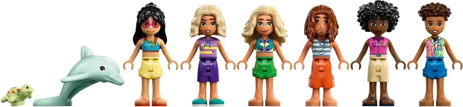 Set LEGO Friends Family Vacation Beach Resort 42673, 6 minifigura, për fëmijë 8+