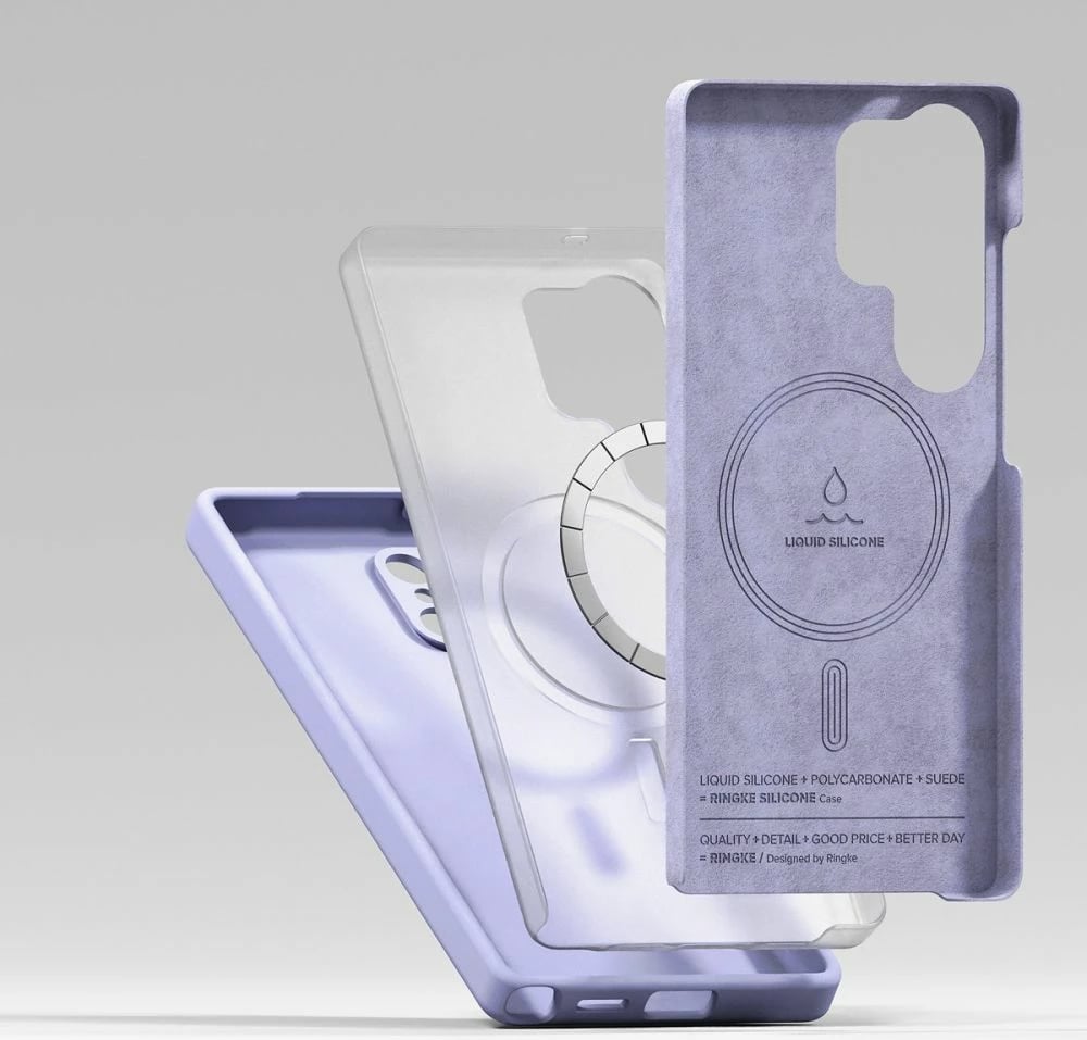 Mbështjellës silikon Ringke për Samsung Galaxy S25 Ultra, MagSafe, vjollcë