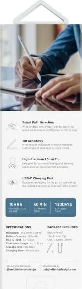 Stylus magnetik UNIQ Pixo Lite 2.0 për iPad, Zi