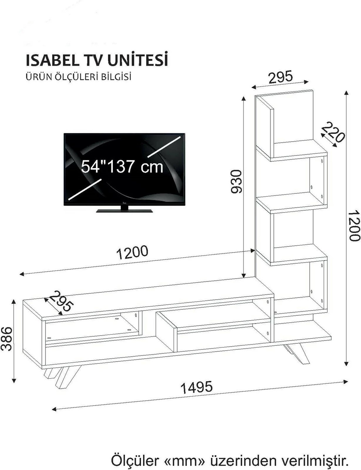 Njësi TV Skye Decor, e bardhë, Cordoba