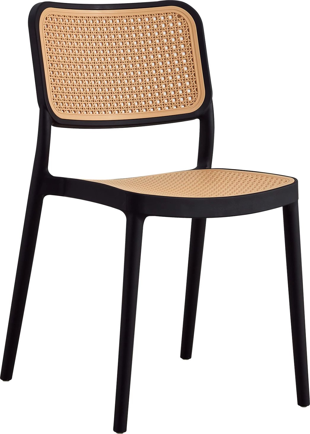 Karrige polipropileni MEKO FH5934.02, e zezë dhe bezhë, 41x49x102H cm