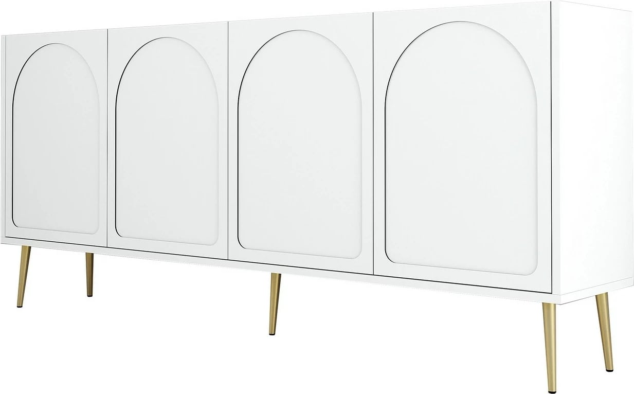 Konsolë Skye Decor, Lyon 80, e bardhë dhe e artë