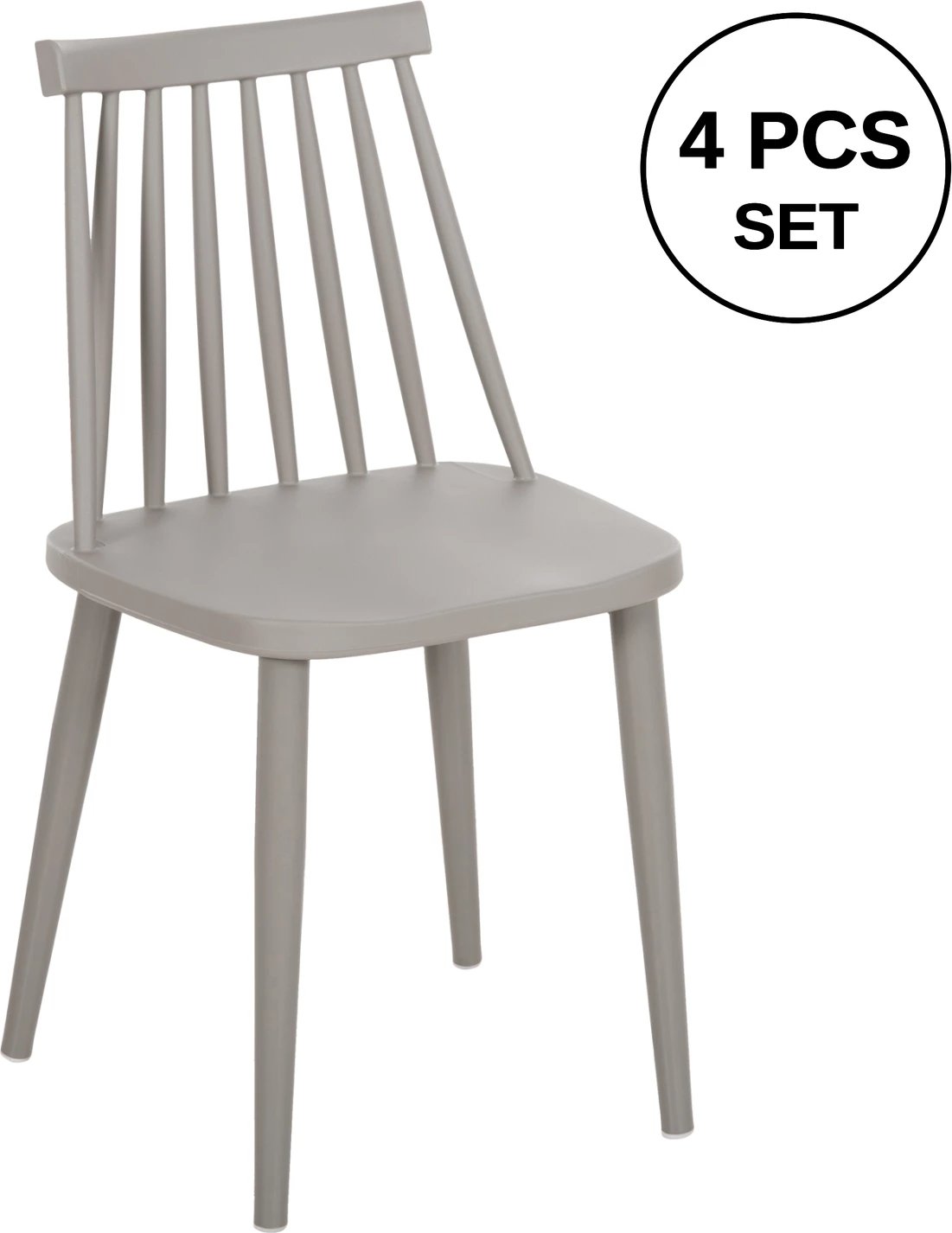 Karrige ngrënieje FH8052.22 Vanessa GRI me këmbë metalike GRI 42.5x44x81H cm., set prej 4 copë