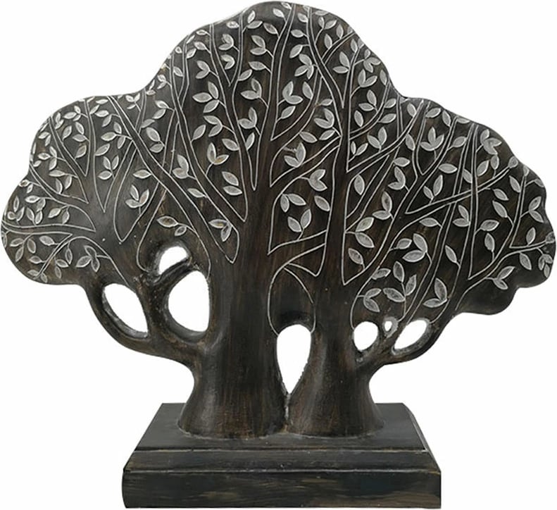 Dekor pemë FORET 3, polirezine, kafe-bezhë, 34x9x28cm